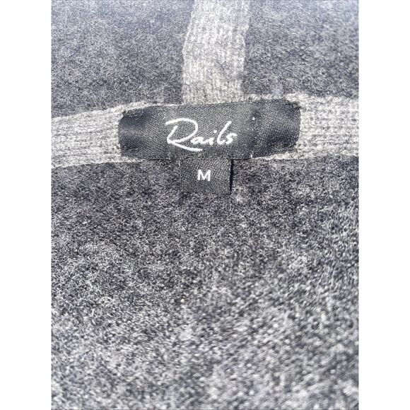 RAILS Mens Wool Blend Medium Ryder Charcoal Heather Hoodie Full Zip - Picture 8 of 10